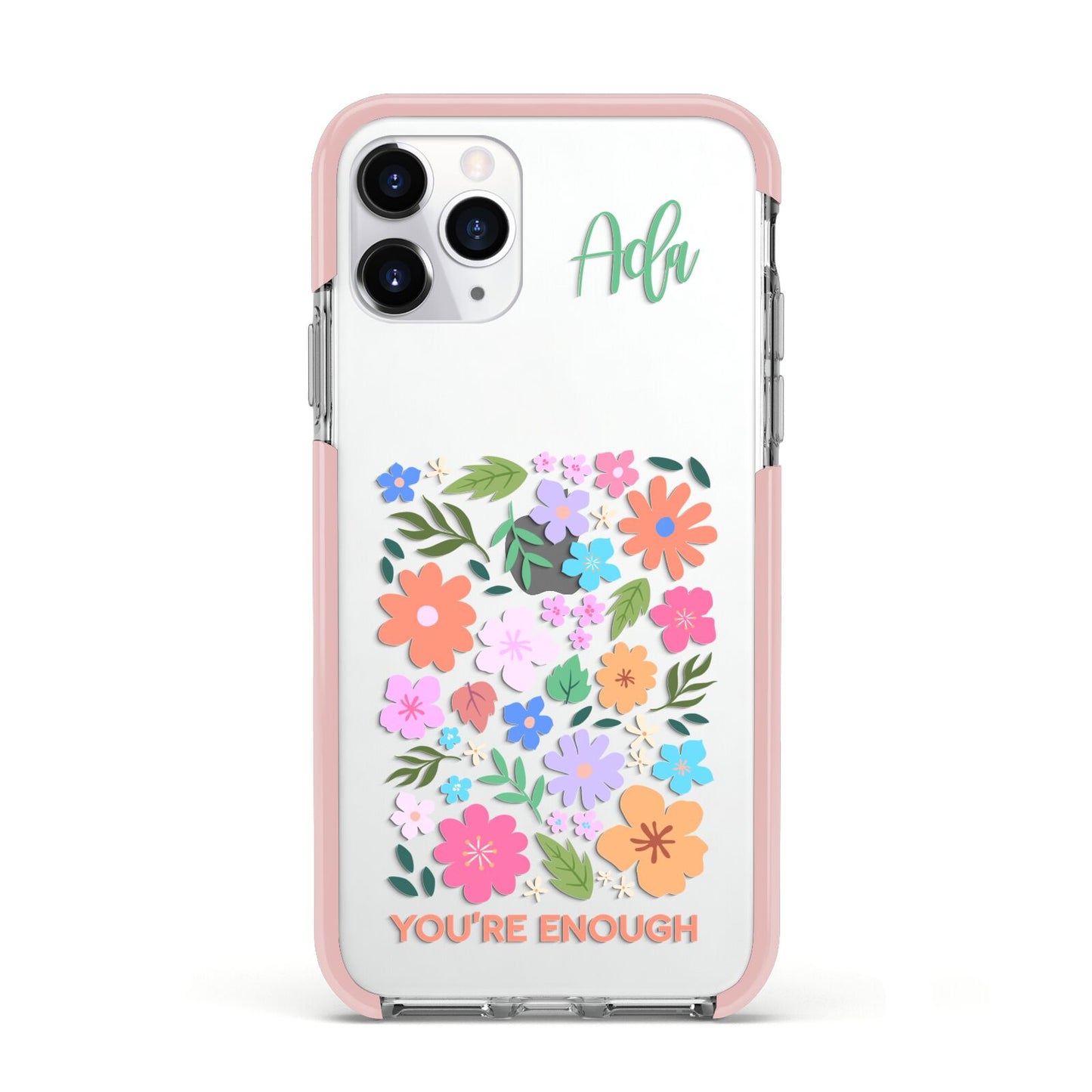 Floral Poster Apple iPhone 11 Pro in Silver with Pink Impact Case