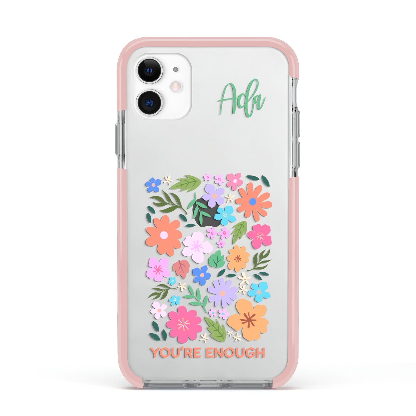 Floral Poster Apple iPhone 11 in White with Pink Impact Case