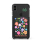 Floral Poster Apple iPhone Xs Max Impact Case Black Edge on Black Phone