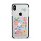 Floral Poster Apple iPhone Xs Max Impact Case Black Edge on Silver Phone