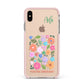 Floral Poster Apple iPhone Xs Max Impact Case Pink Edge on Gold Phone