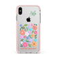 Floral Poster Apple iPhone Xs Max Impact Case Pink Edge on Silver Phone