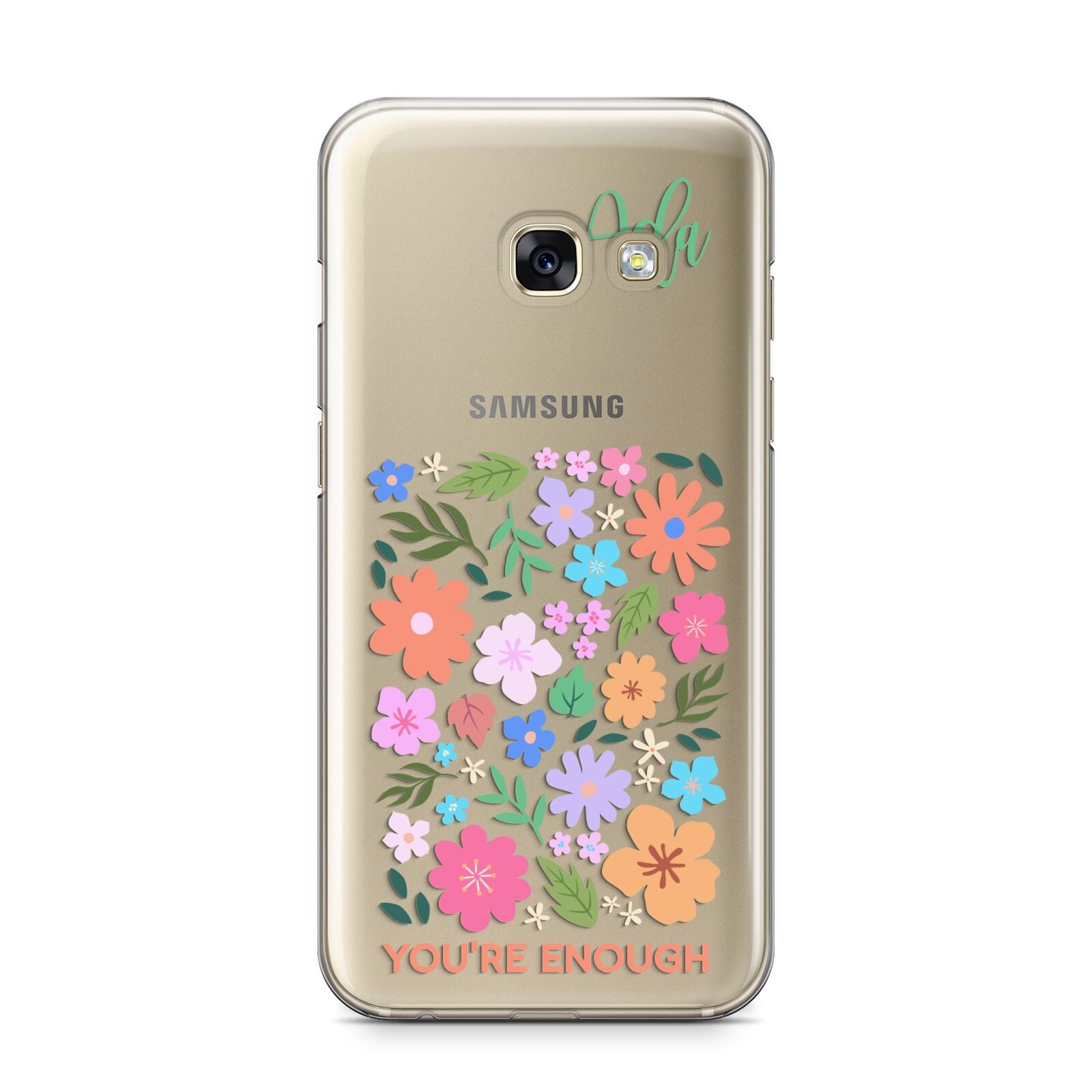 Floral Poster Samsung Galaxy A3 2017 Case on gold phone