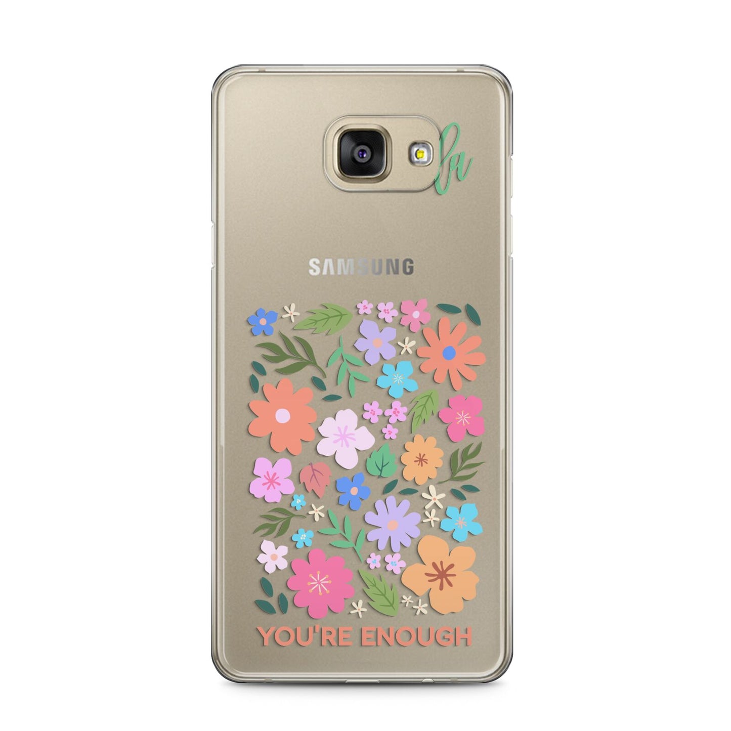 Floral Poster Samsung Galaxy A5 2016 Case on gold phone