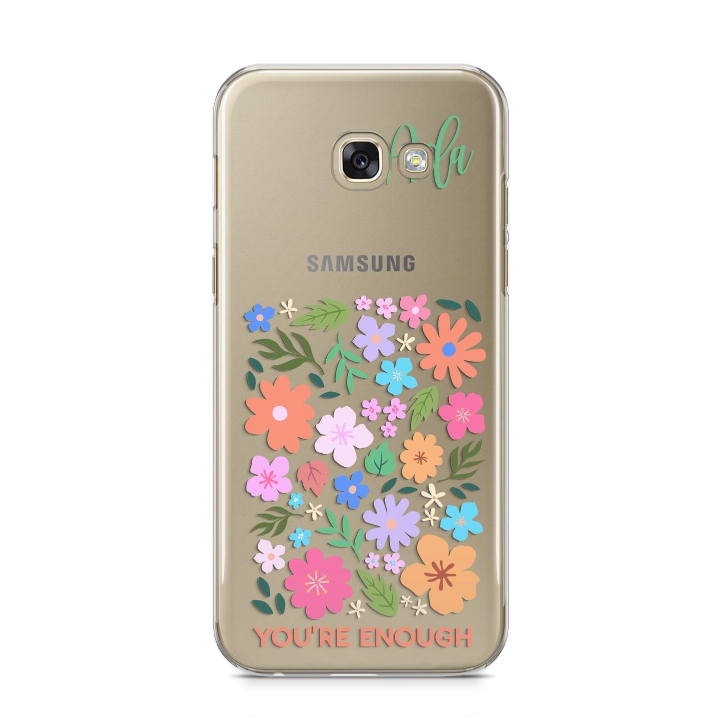 Floral Poster Samsung Galaxy A5 2017 Case on gold phone