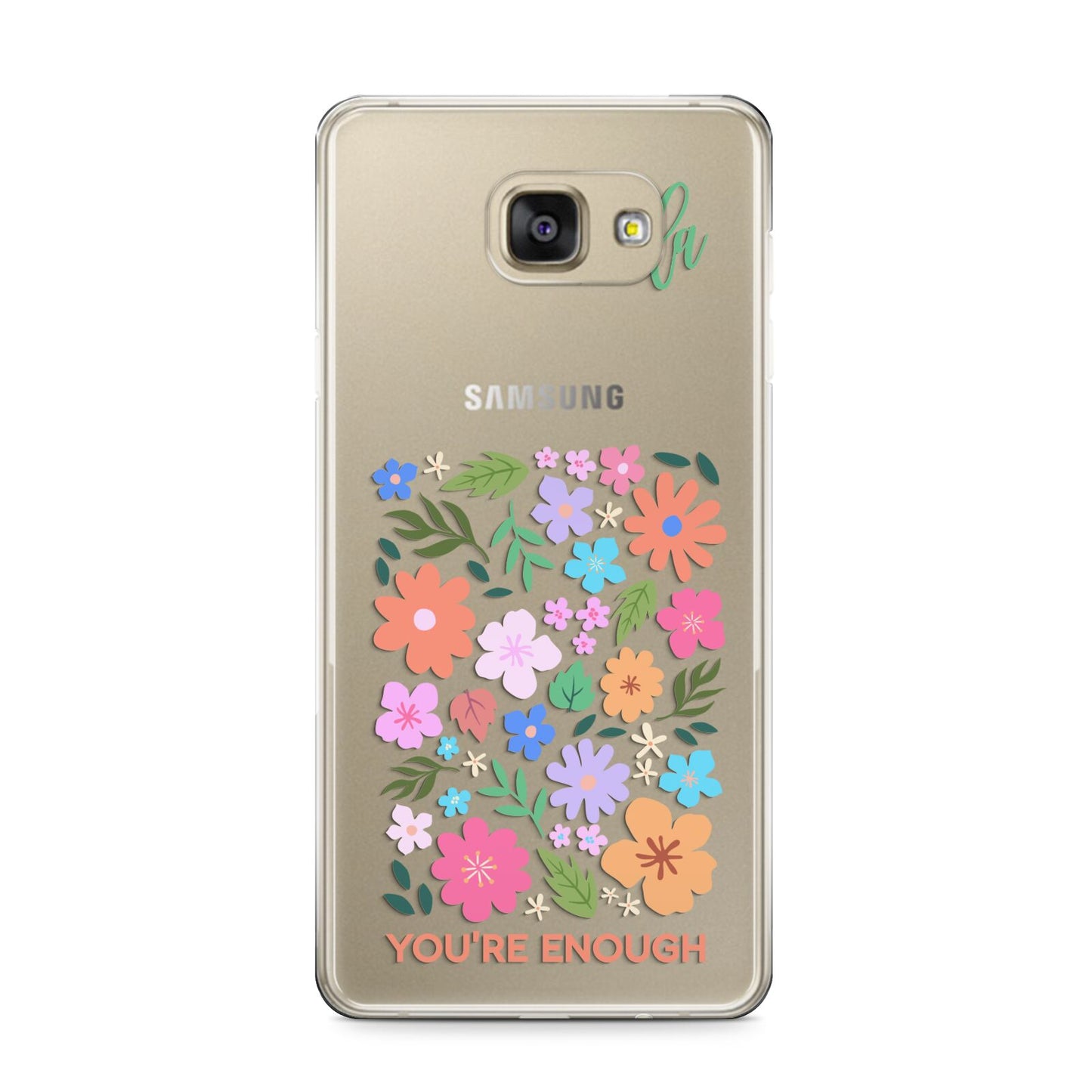 Floral Poster Samsung Galaxy A9 2016 Case on gold phone
