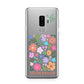 Floral Poster Samsung Galaxy S9 Plus Case on Silver phone