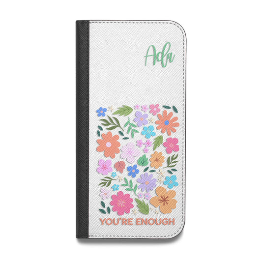 Floral Poster Vegan Leather Flip iPhone Case