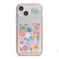 Floral Poster iPhone 13 Mini TPU Impact Case with Pink Edges