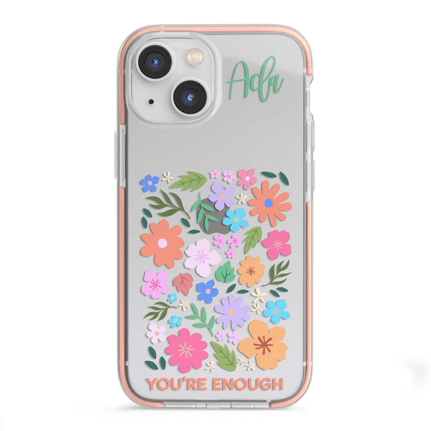 Floral Poster iPhone 13 Mini TPU Impact Case with Pink Edges