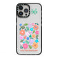 Floral Poster iPhone 13 Pro Max Black Impact Case on Silver phone