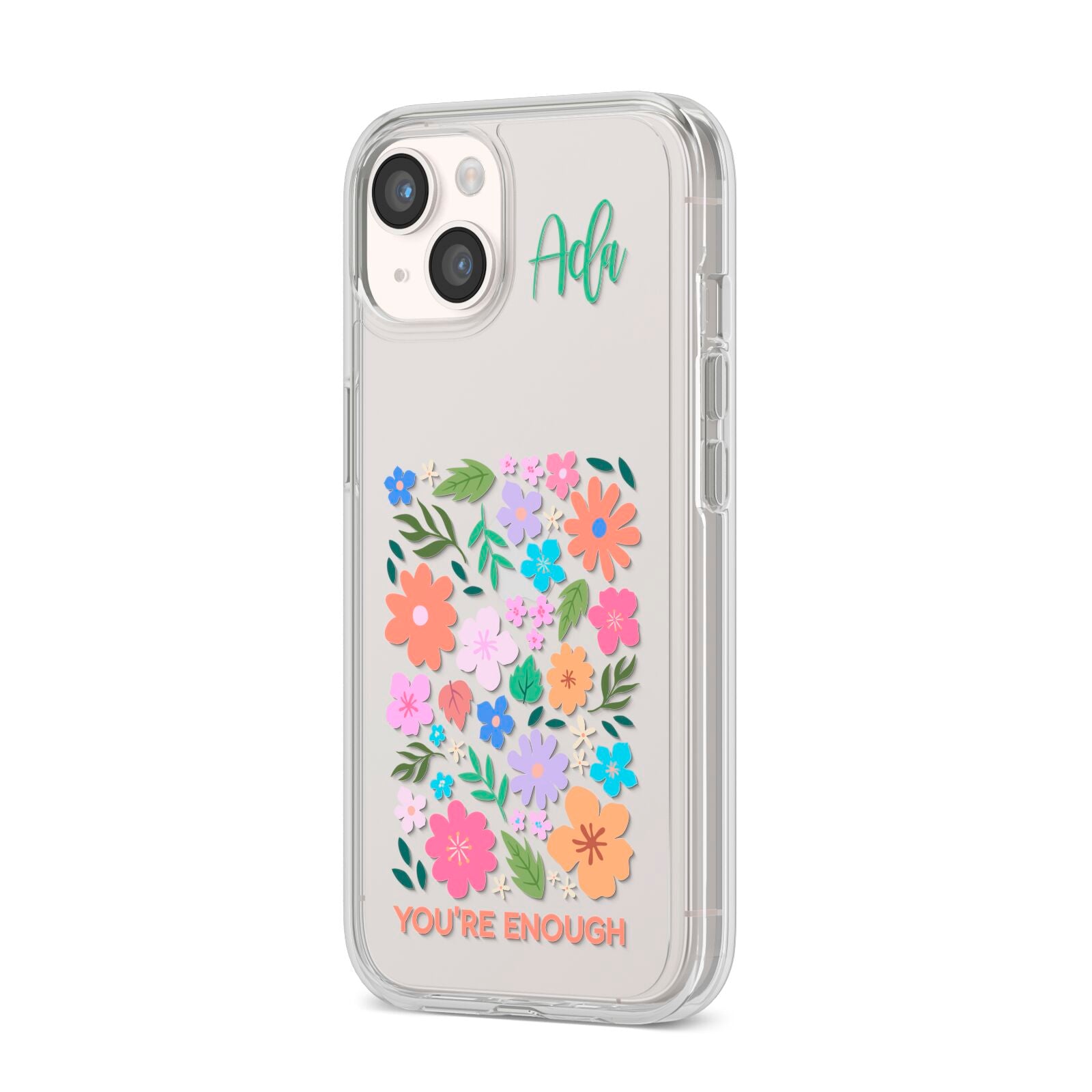 Floral Poster iPhone 14 Clear Tough Case Starlight Angled Image