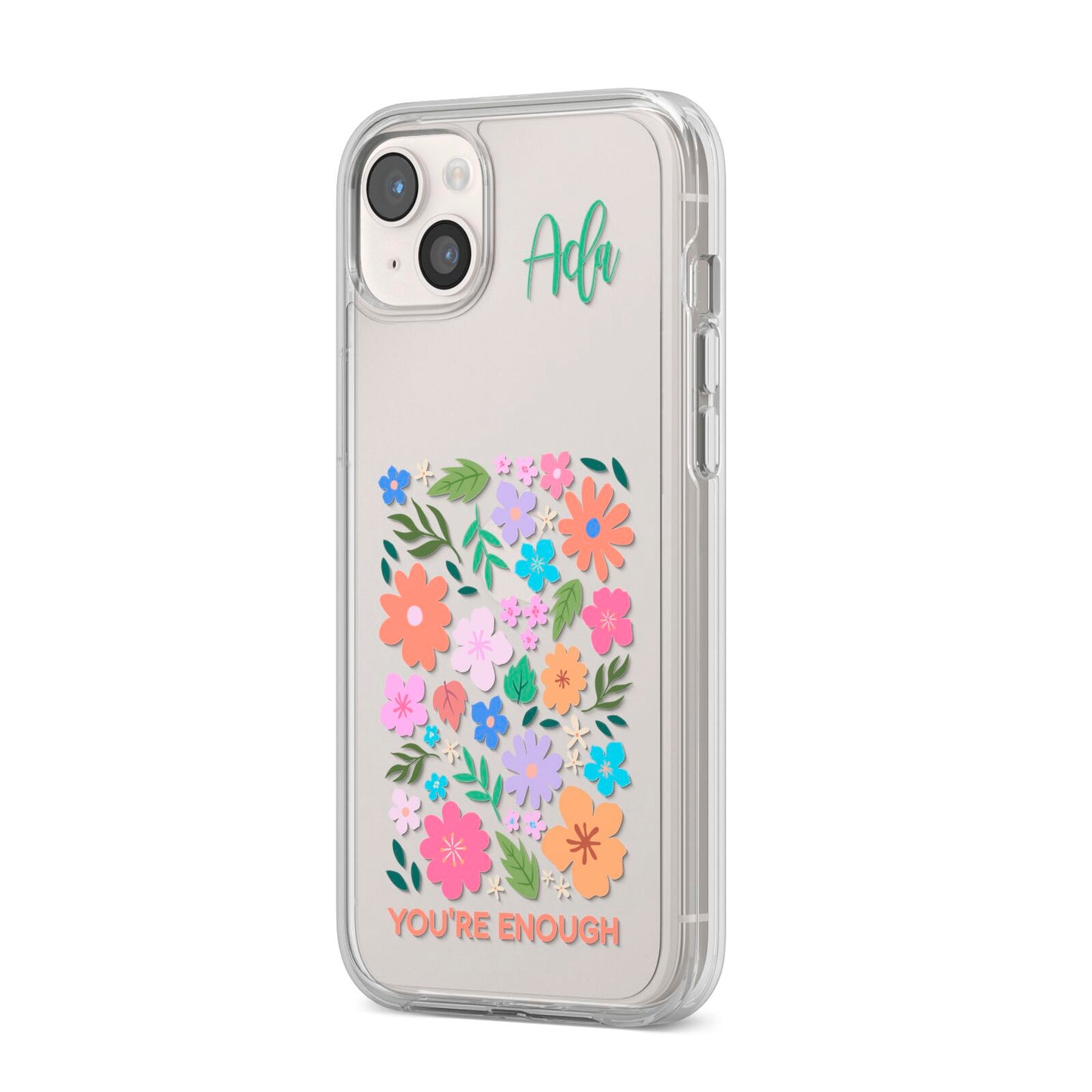 Floral Poster iPhone 14 Plus Clear Tough Case Starlight Angled Image