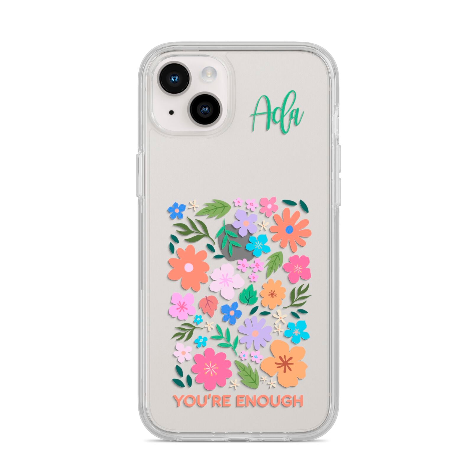Floral Poster iPhone 14 Plus Clear Tough Case Starlight