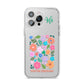 Floral Poster iPhone 14 Pro Max Clear Tough Case Silver
