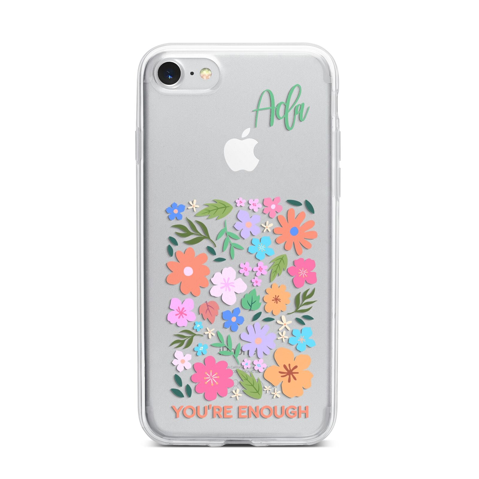 Floral Poster iPhone 7 Bumper Case on Silver iPhone