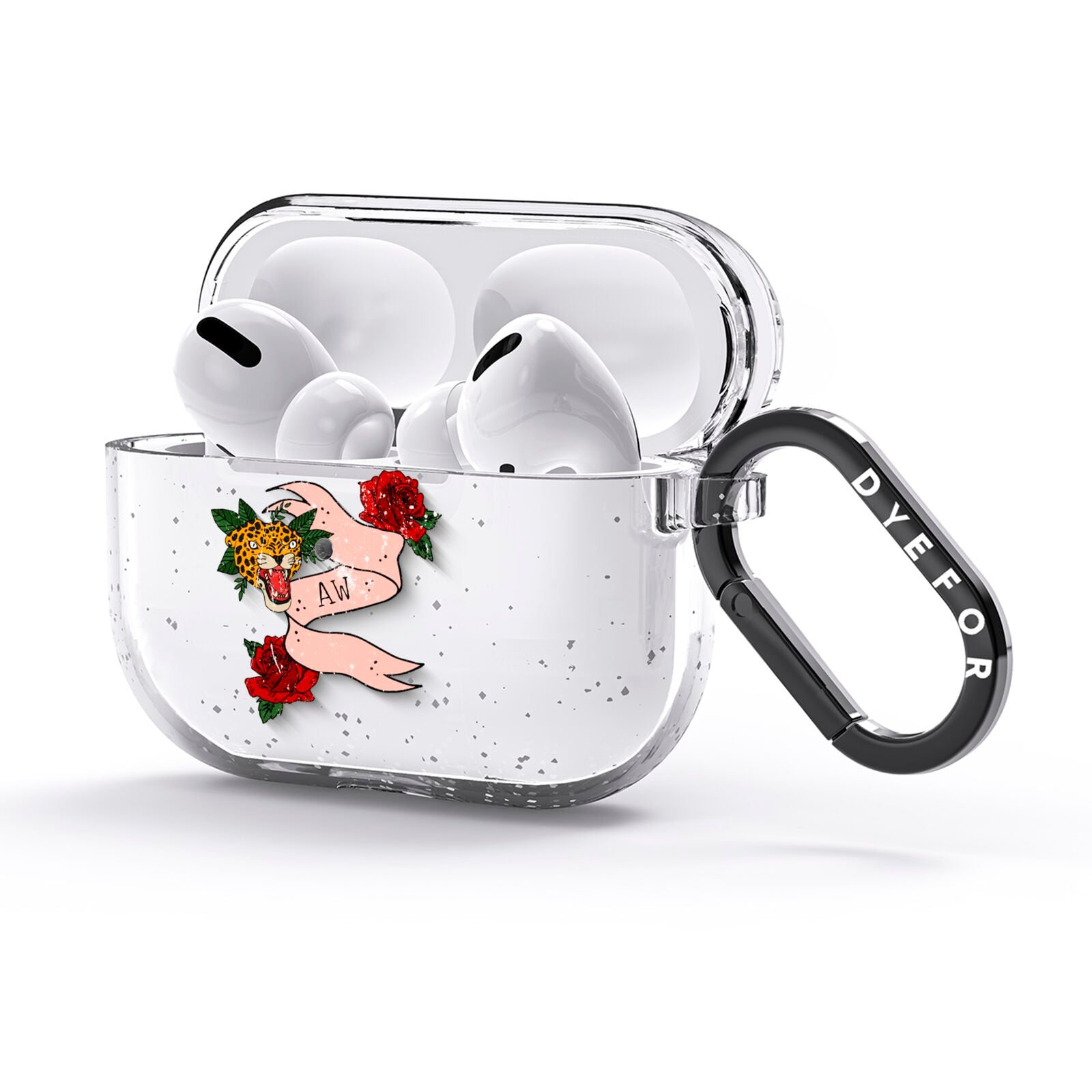 Floral Scroll Custom AirPods Glitter Case 3rd Gen Side Image