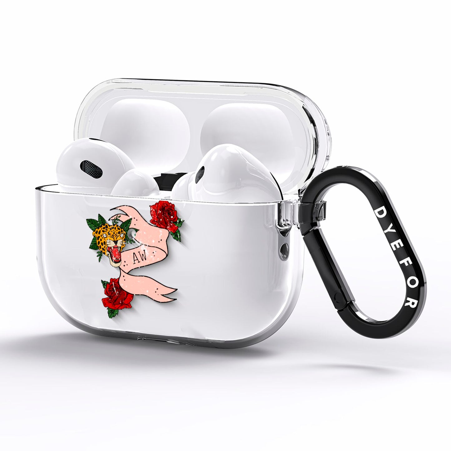 Floral Scroll Custom AirPods Pro Clear Case Side Image