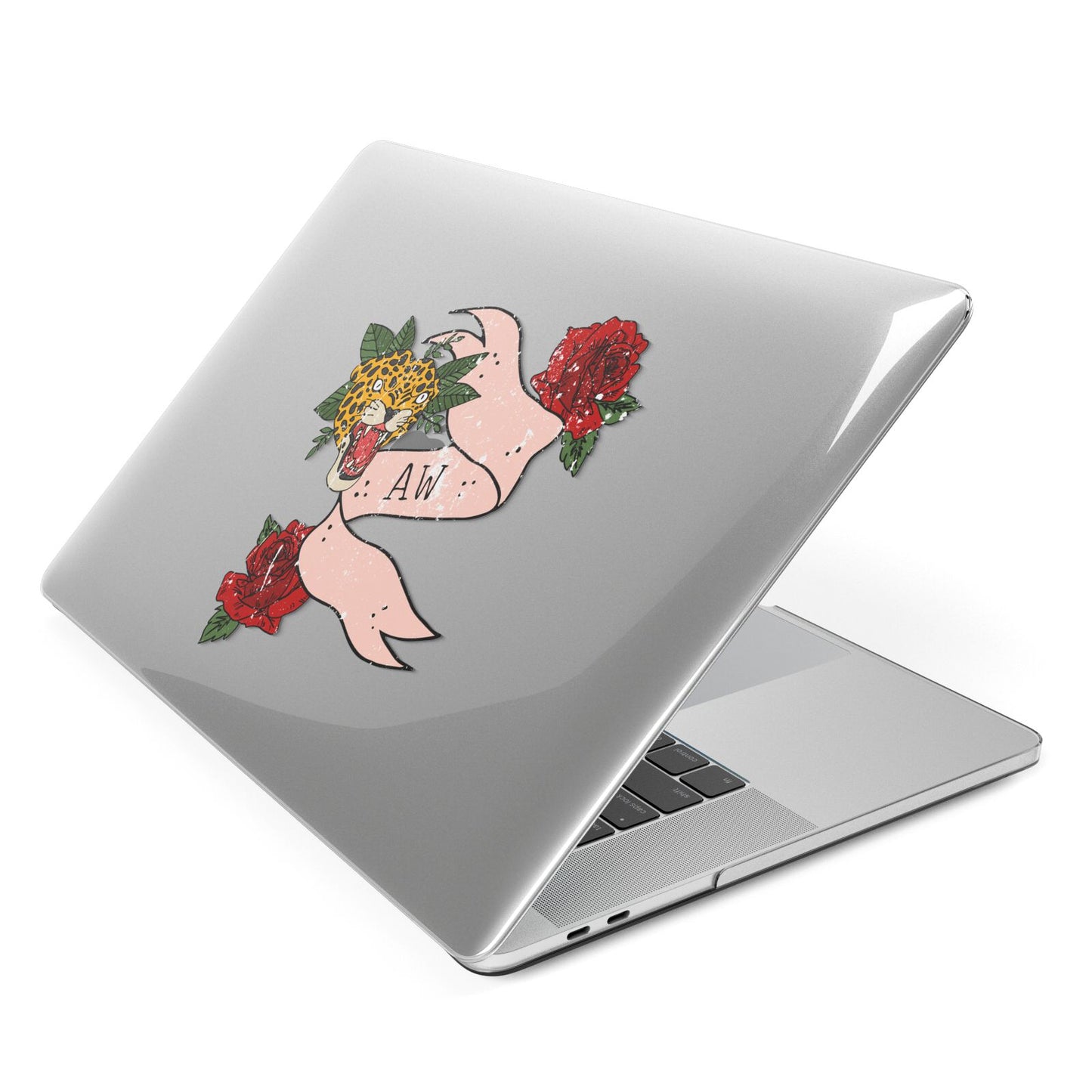 Floral Scroll Custom Apple MacBook Case Side View