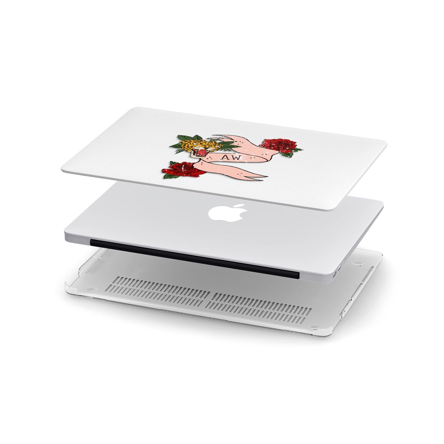 Floral Scroll Custom Apple MacBook Case in Detail