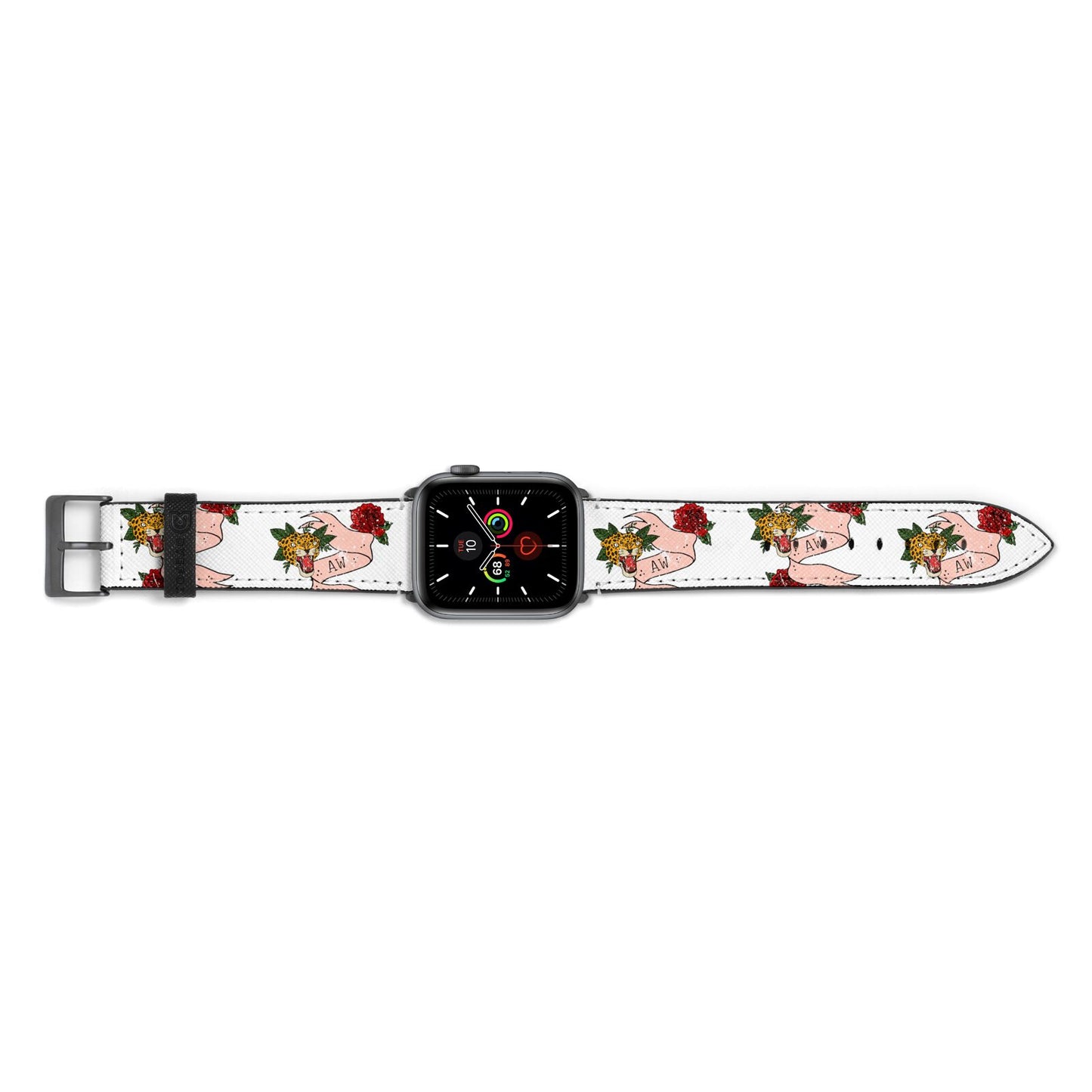 Floral Scroll Custom Apple Watch Strap Landscape Image Space Grey Hardware