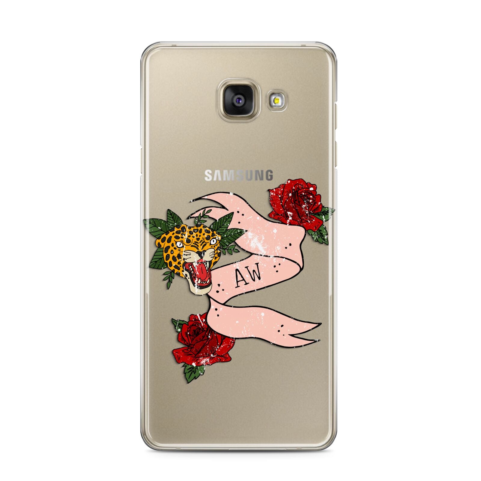 Floral Scroll Custom Samsung Galaxy A3 2016 Case on gold phone