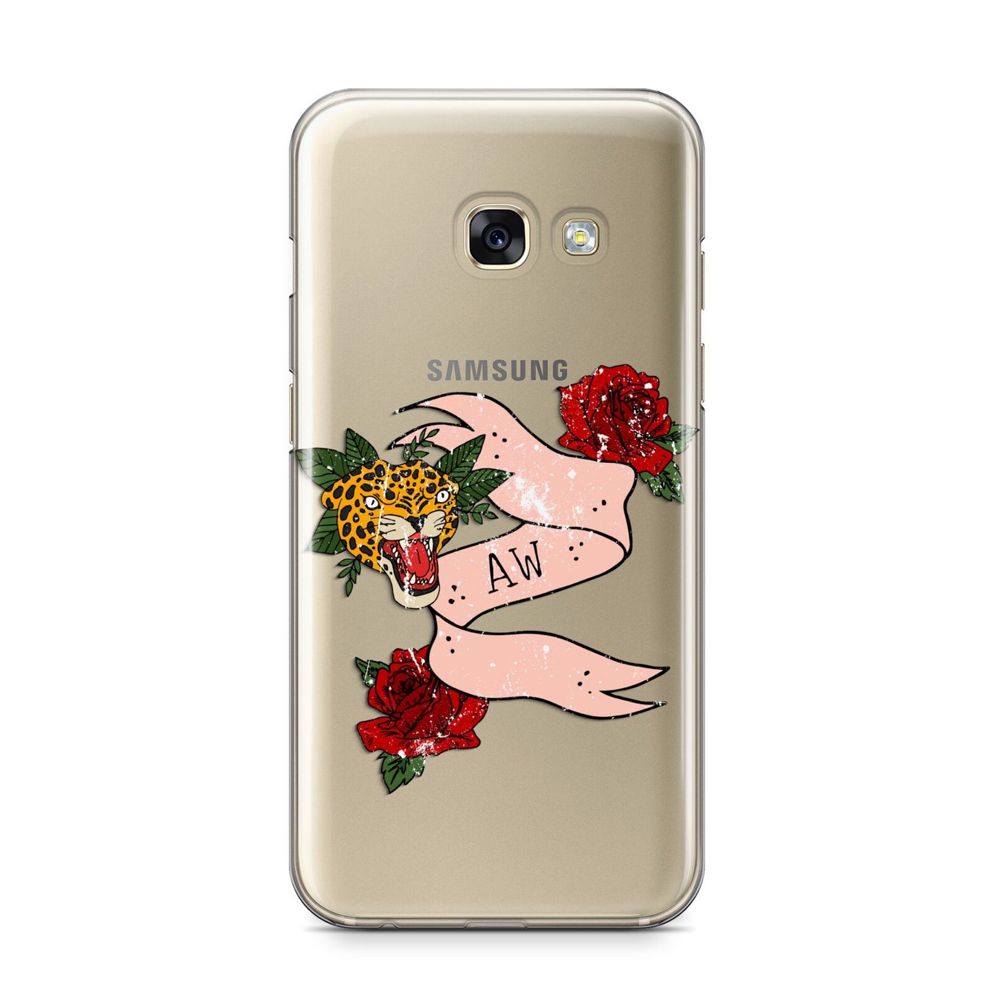 Floral Scroll Custom Samsung Galaxy A3 2017 Case on gold phone