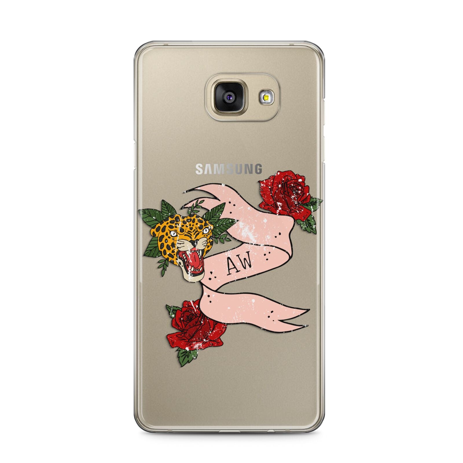 Floral Scroll Custom Samsung Galaxy A5 2016 Case on gold phone