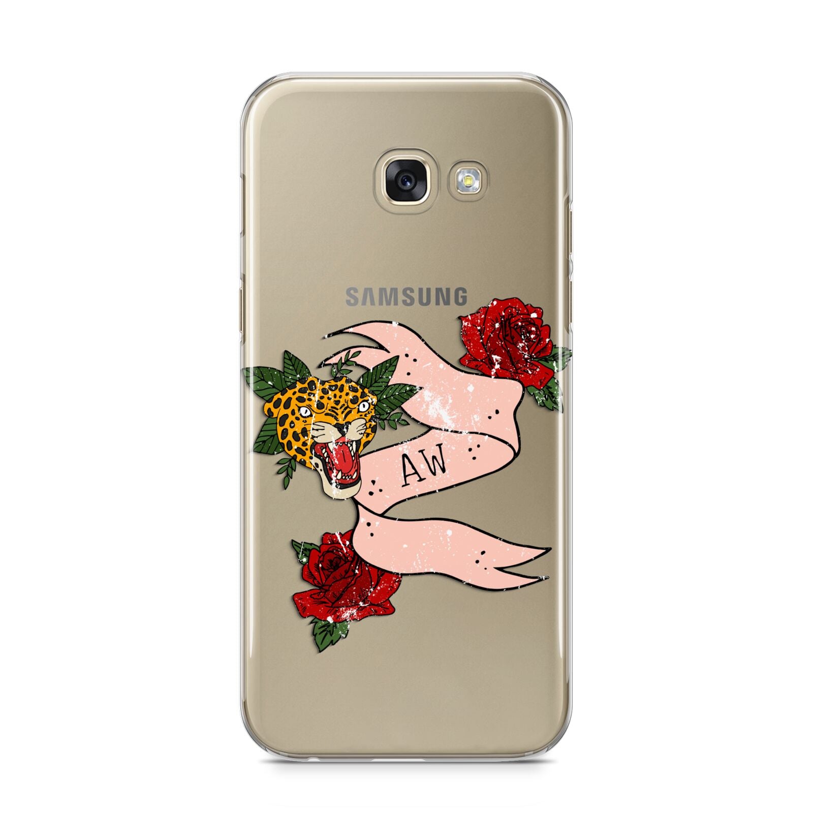 Floral Scroll Custom Samsung Galaxy A5 2017 Case on gold phone