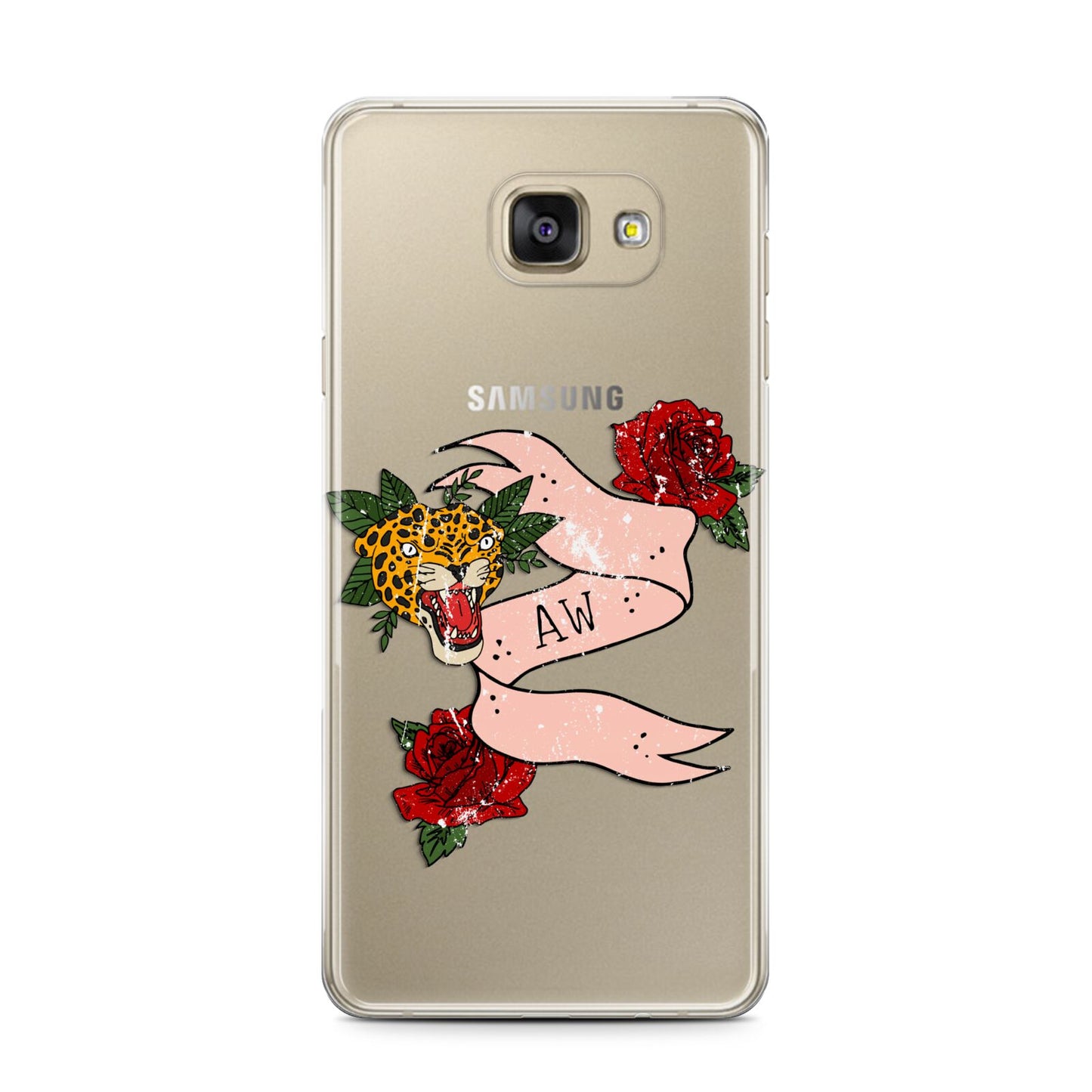 Floral Scroll Custom Samsung Galaxy A7 2016 Case on gold phone