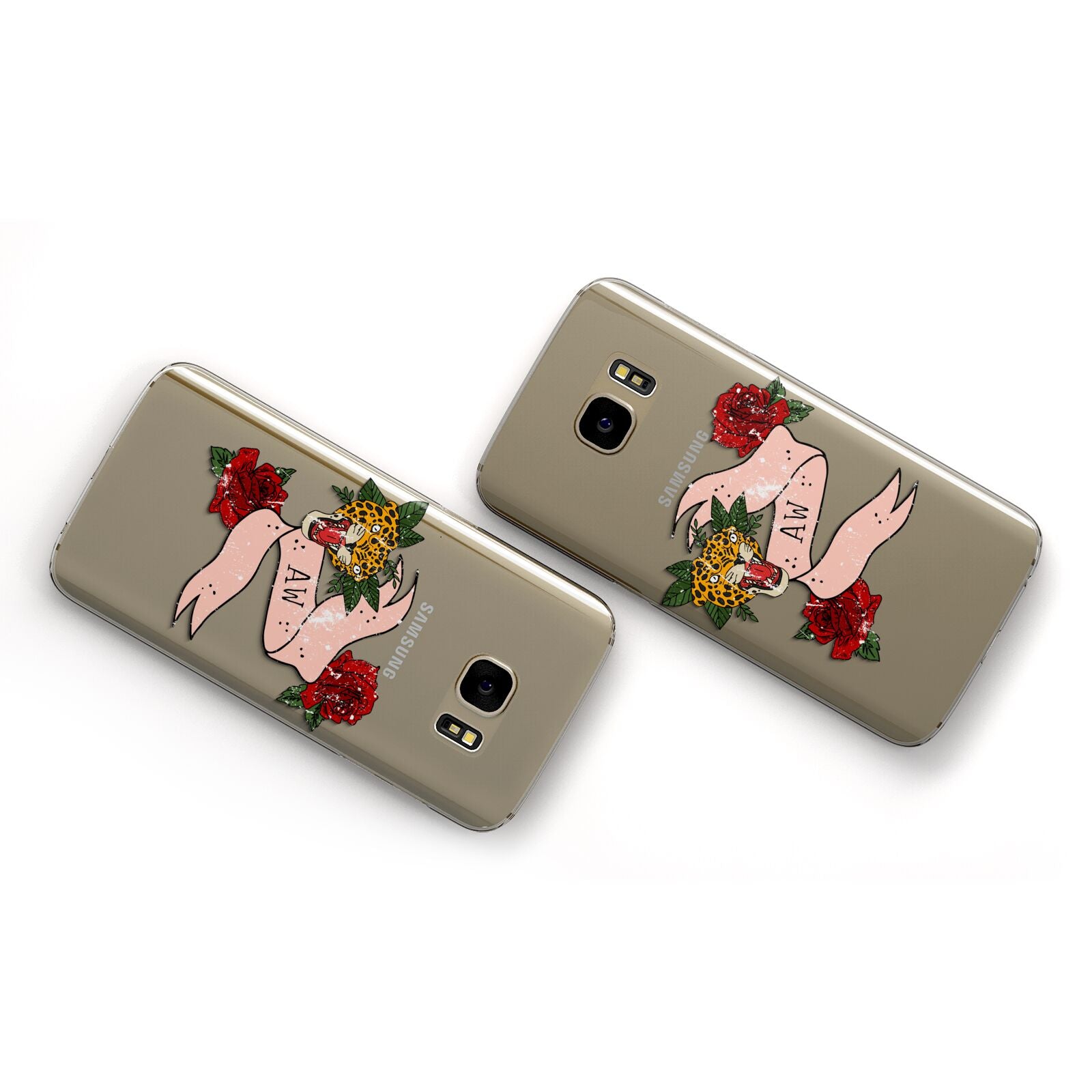 Floral Scroll Custom Samsung Galaxy Case Flat Overview