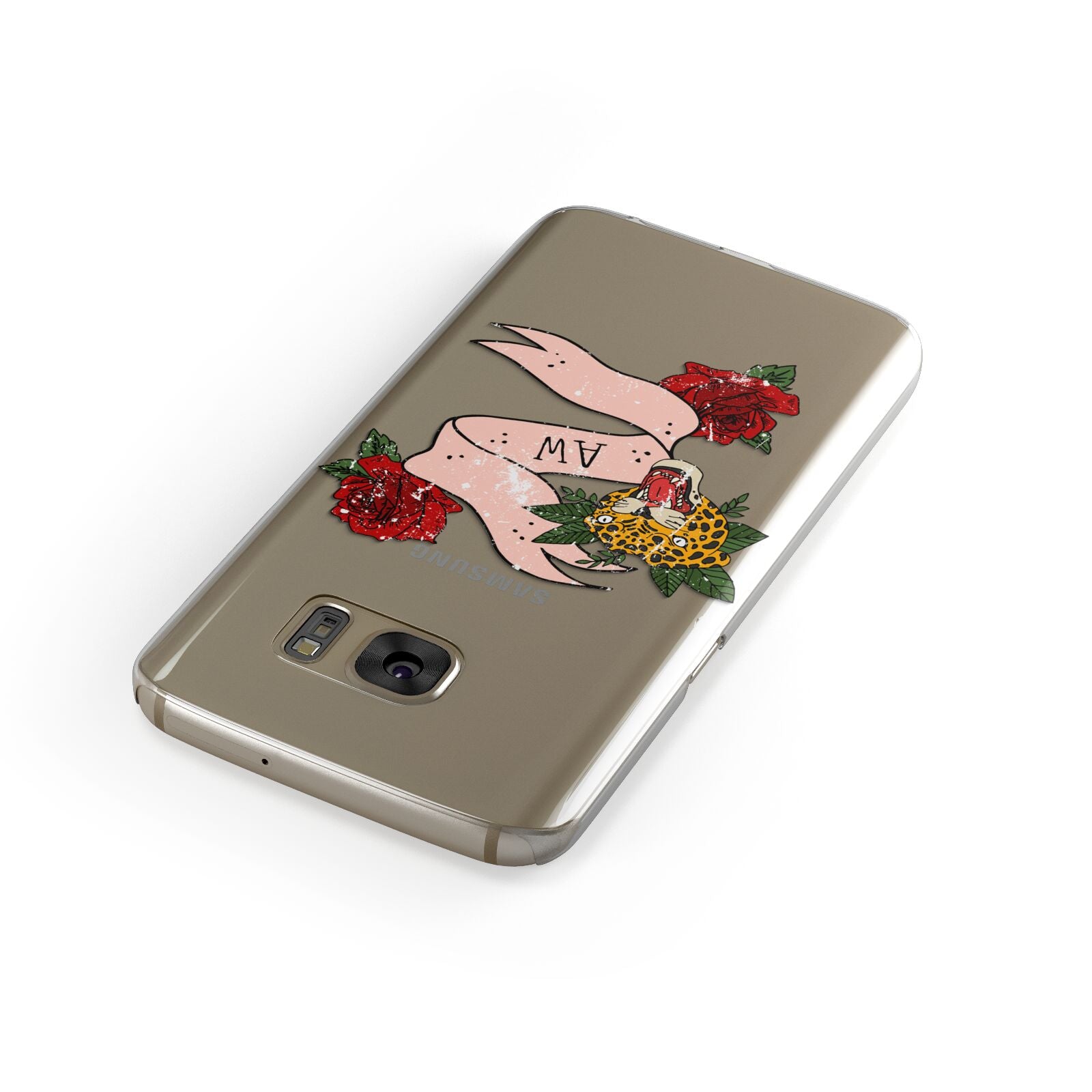 Floral Scroll Custom Samsung Galaxy Case Front Close Up