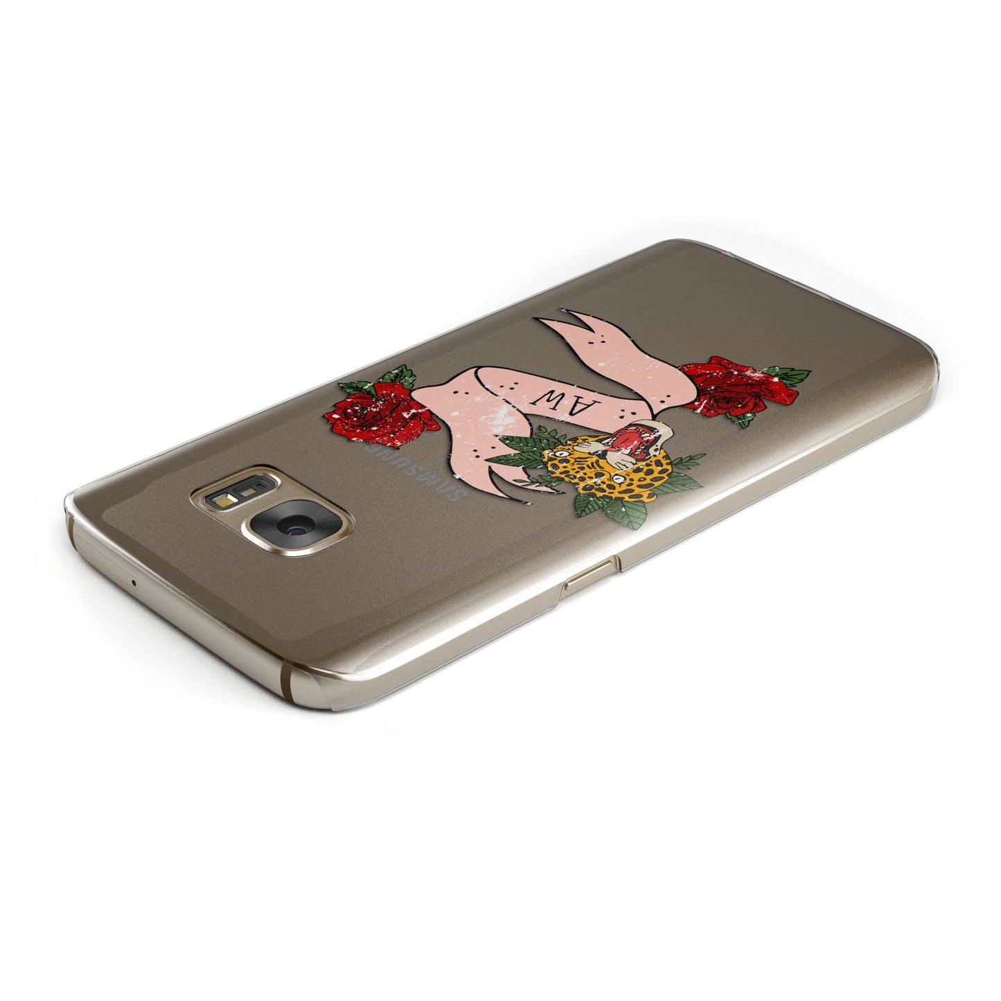 Floral Scroll Custom Samsung Galaxy Case Top Cutout