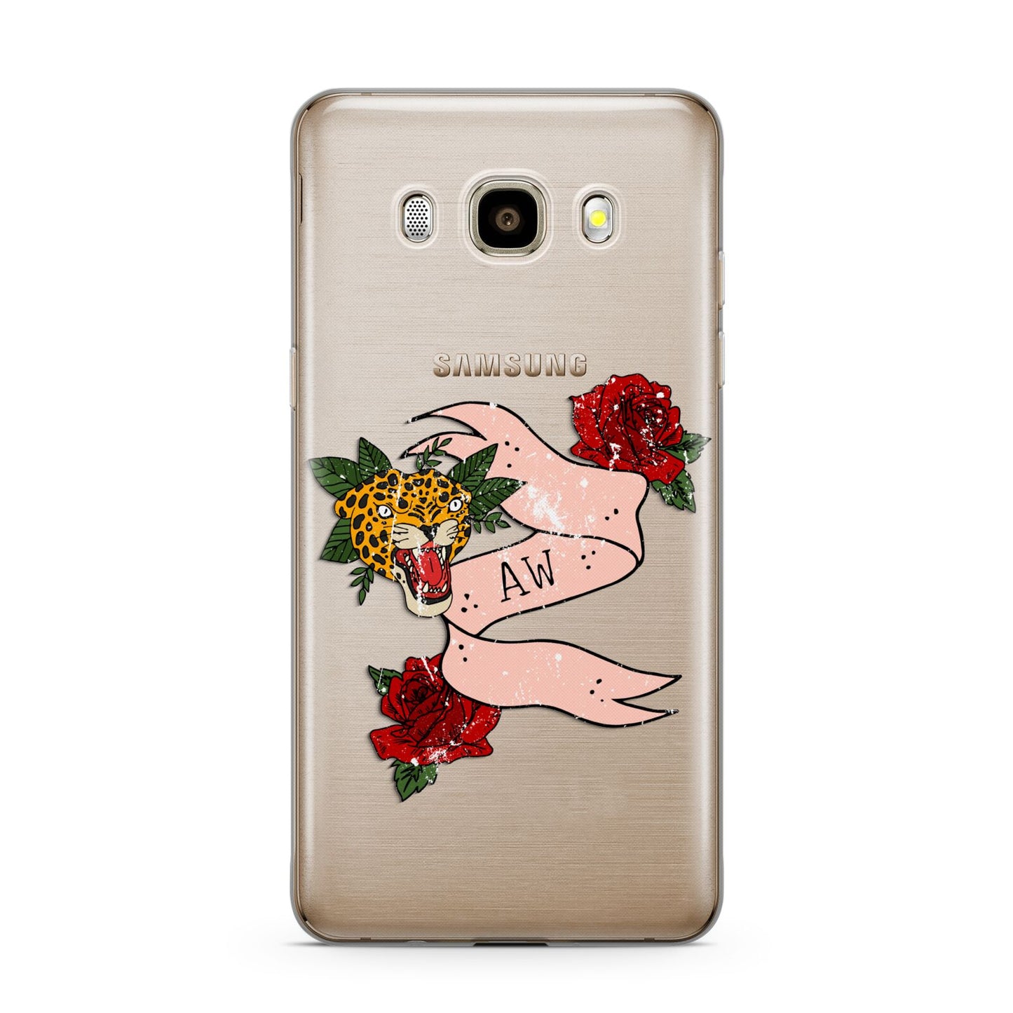 Floral Scroll Custom Samsung Galaxy J7 2016 Case on gold phone