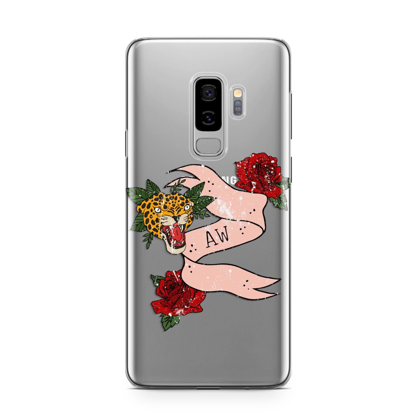 Floral Scroll Custom Samsung Galaxy S9 Plus Case on Silver phone