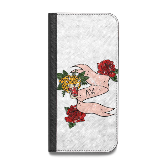 Floral Scroll Custom Vegan Leather Flip iPhone Case