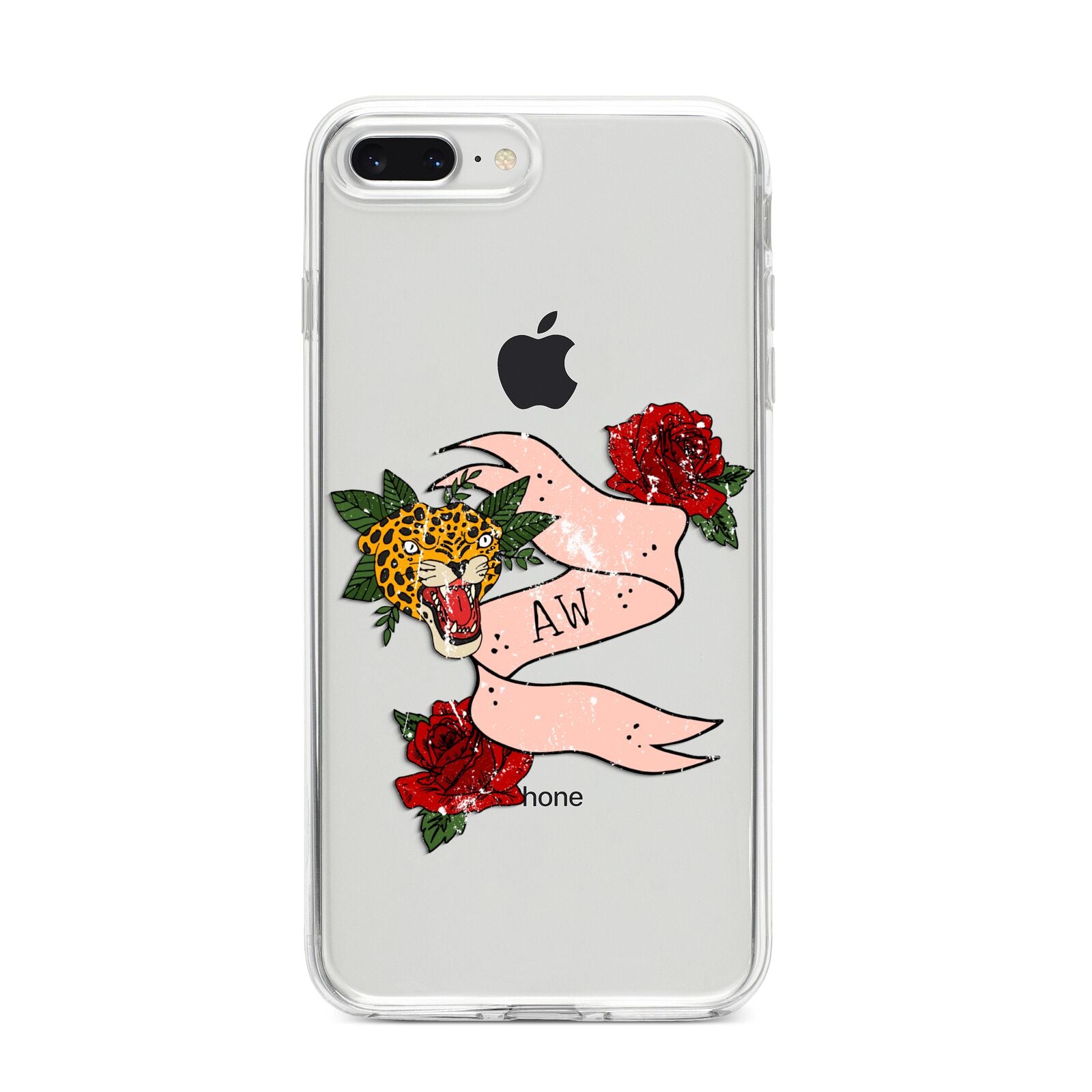 Floral Scroll Custom iPhone 8 Plus Bumper Case on Silver iPhone