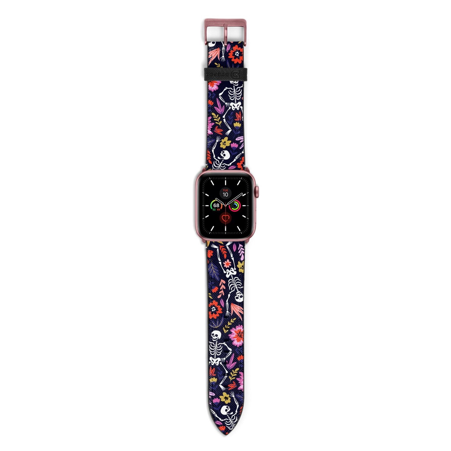 Floral Skeleton Apple Watch Strap with Rose Gold Hardware