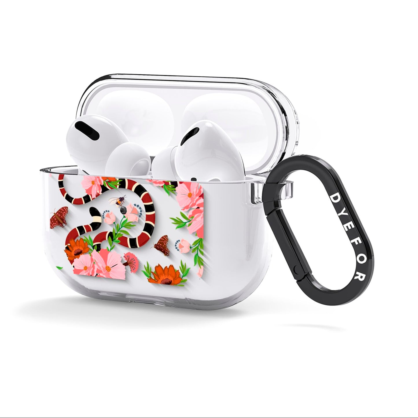 Floral Snake AirPods Clear Case 3rd Gen Side Image