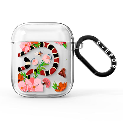 Floral Snake AirPods Clear Case