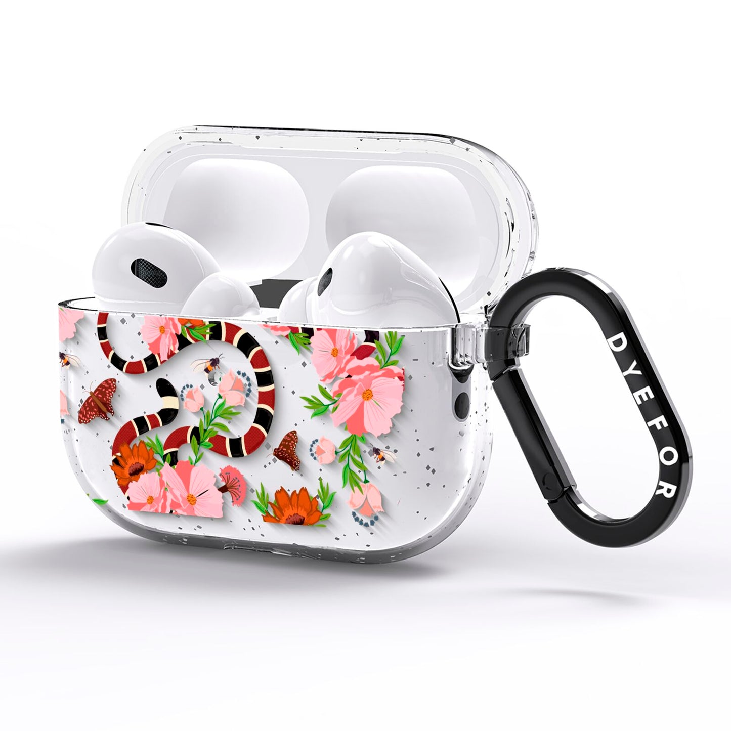 Floral Snake AirPods Pro Glitter Case Side Image