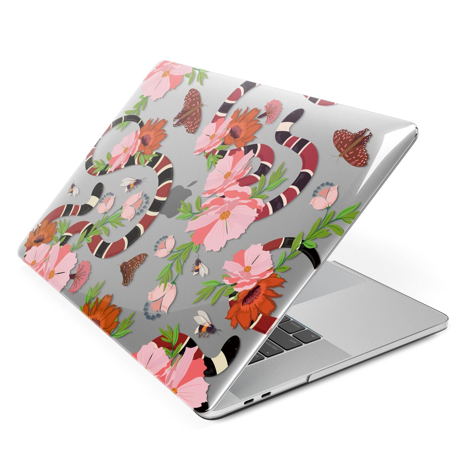 Floral Snake Apple MacBook Case Side View