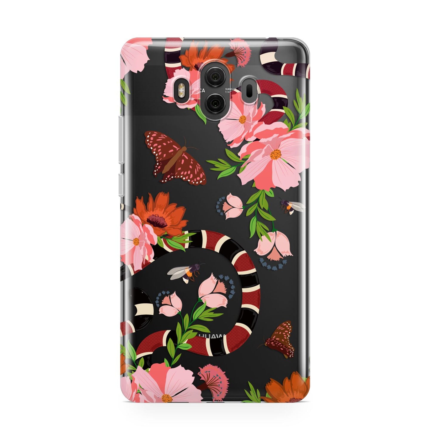 Floral Snake Huawei Mate 10 Protective Phone Case