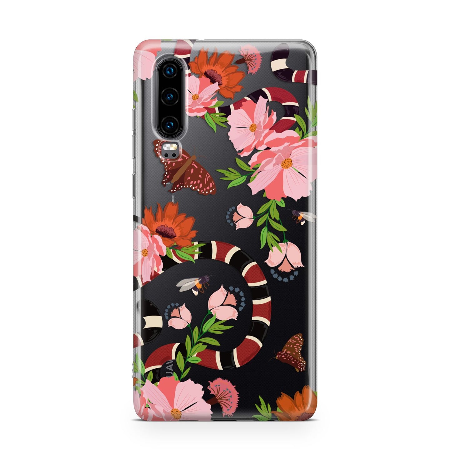 Floral Snake Huawei P30 Phone Case