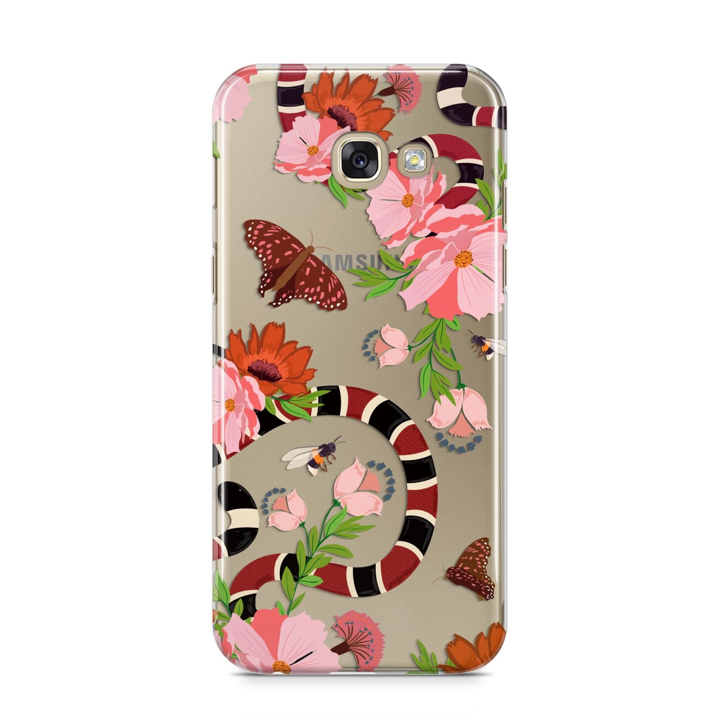 Floral Snake Samsung Galaxy A5 2017 Case on gold phone