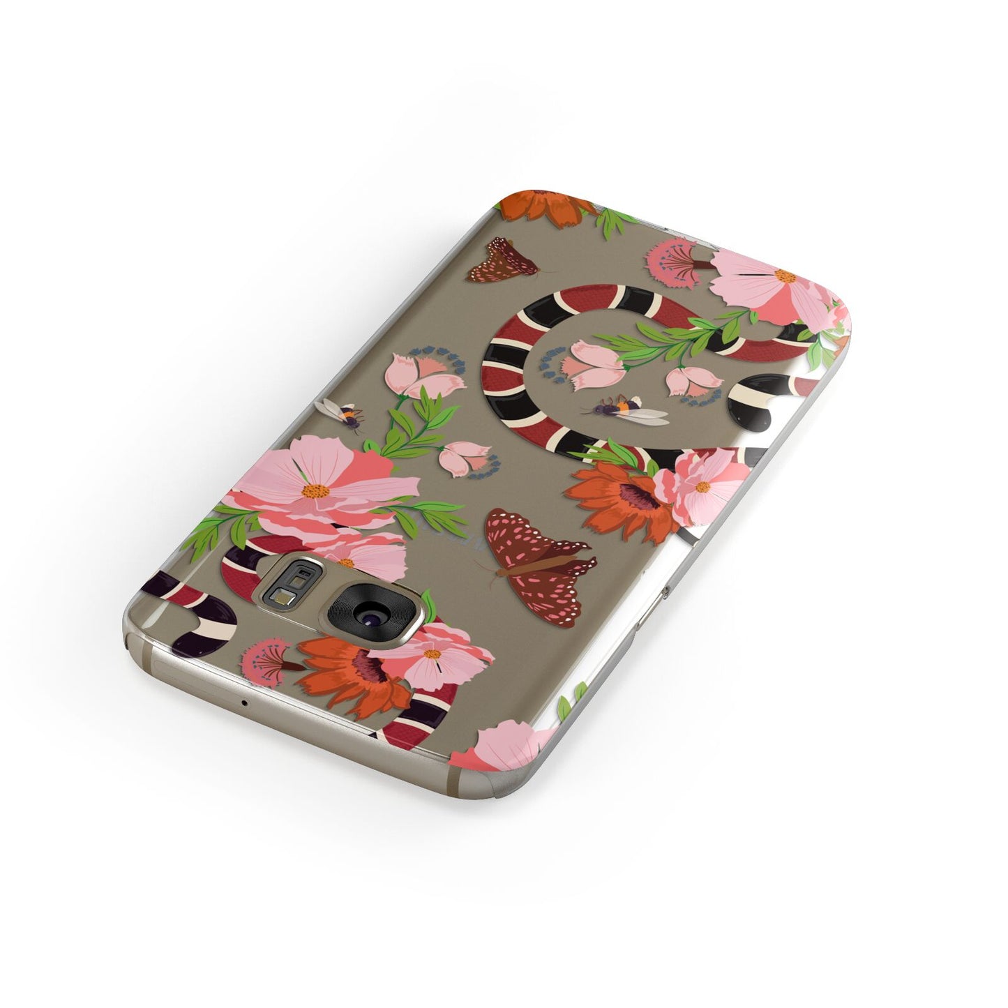 Floral Snake Samsung Galaxy Case Front Close Up
