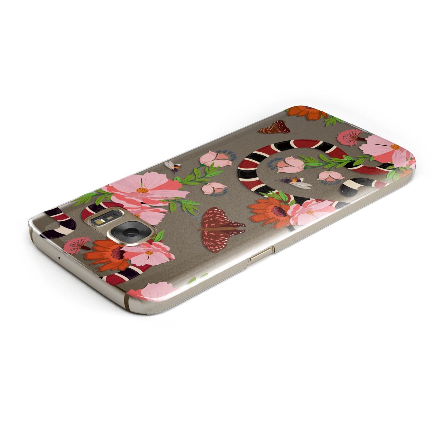 Floral Snake Samsung Galaxy Case Top Cutout