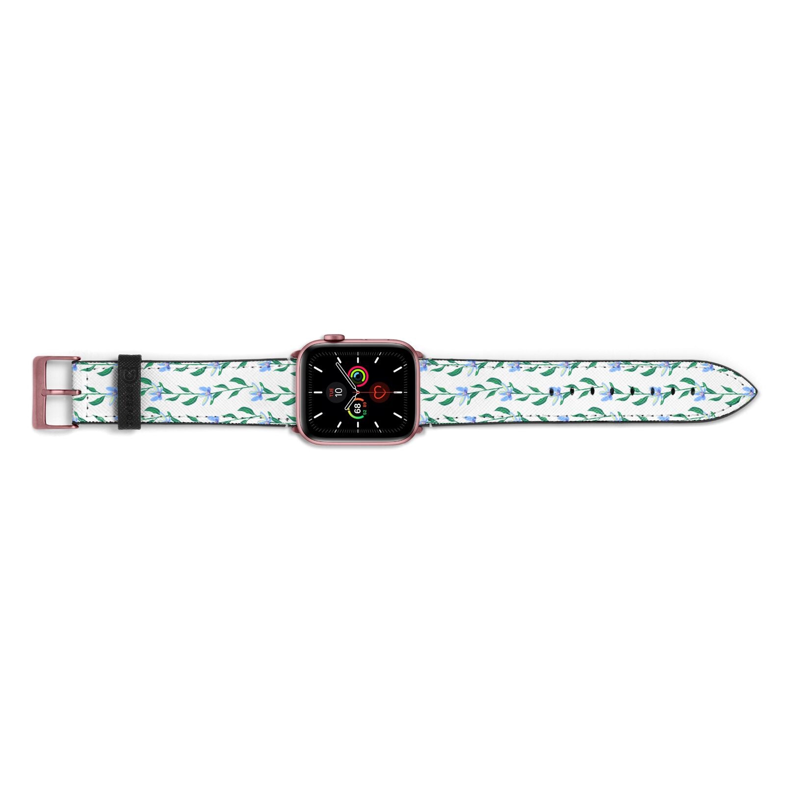 Flower Chain Apple Watch Strap Landscape Image Rose Gold Hardware