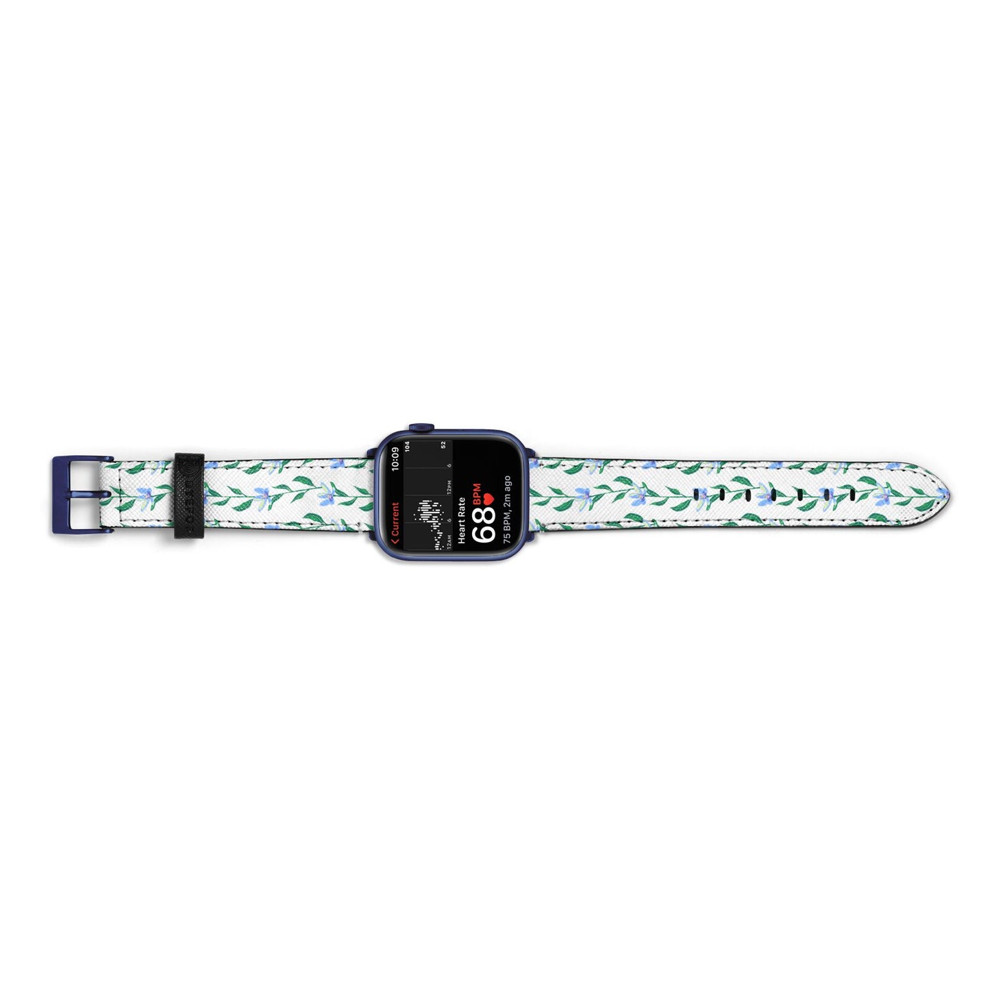 Flower Chain Apple Watch Strap Size 38mm Landscape Image Blue Hardware