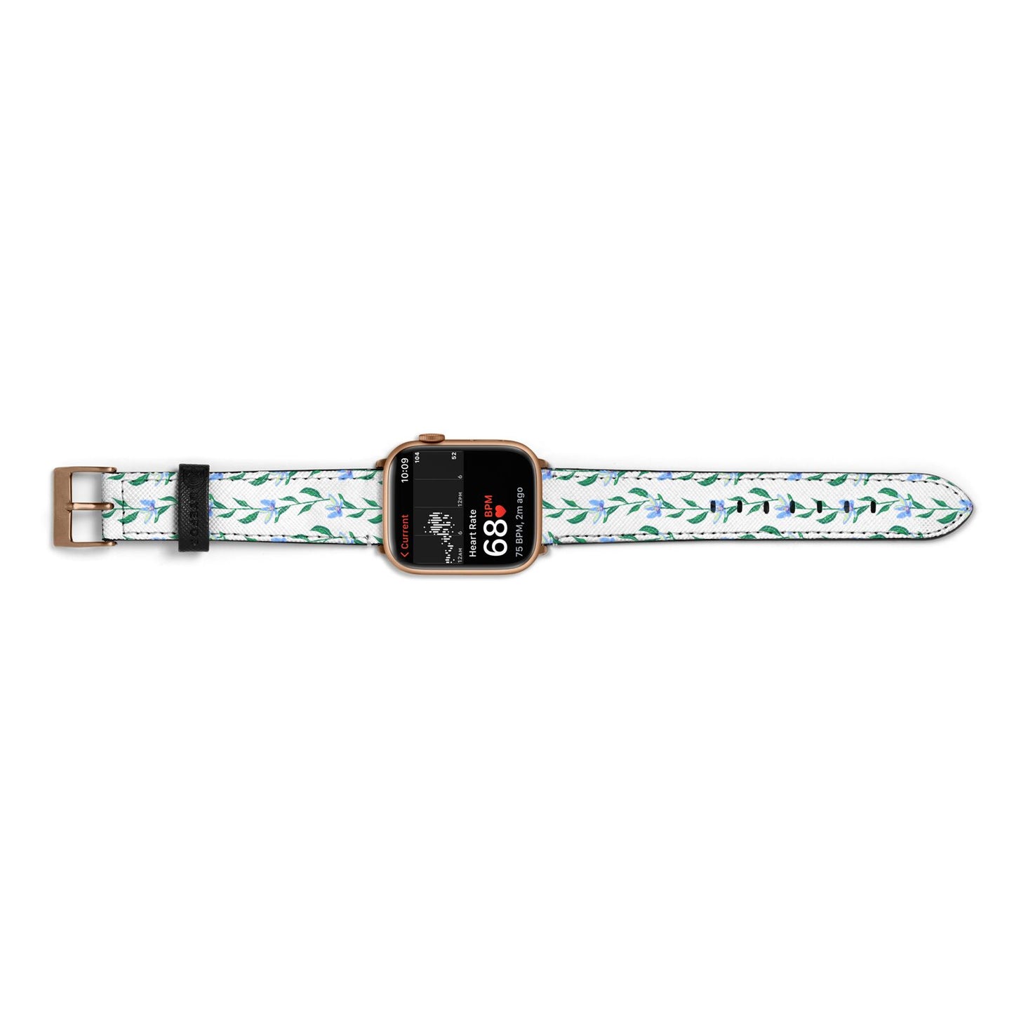 Flower Chain Apple Watch Strap Size 38mm Landscape Image Gold Hardware